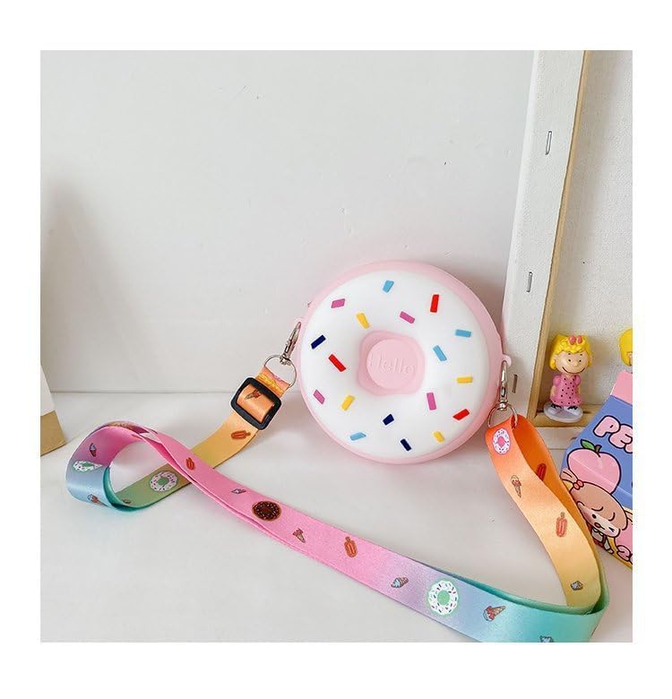 Stylish Silicone Donut Coin Purse - Cute Strawberry Design Handbag for Women & Girls | Perfect for Parties, Shopping & Everyday Use