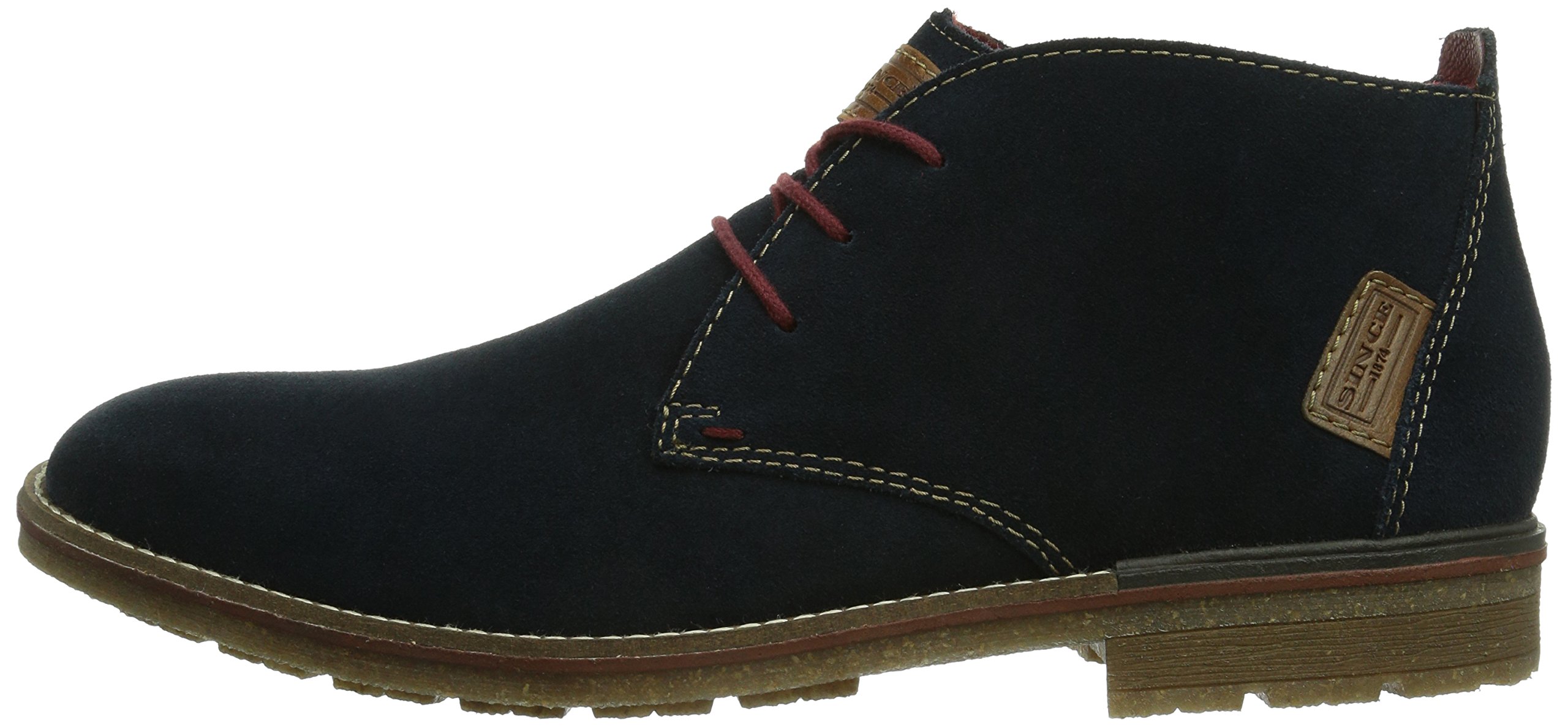 Rieker Men's Blue & Black Leather Lace-Up Boots Size 44 EU (US 10.5) - Comfortable Casual & Work Boots for Walking, Office & Outdoor Activities