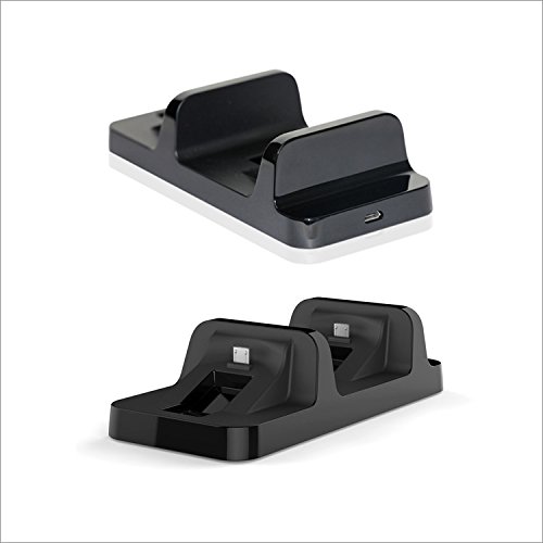 Dobe PS4 Dual Controller Charging Dock Station - Fast Charging Stand for PS4, PS4 Slim & PS4 Pro Controllers - Compact Design for Gaming Setup & Home Entertainment System