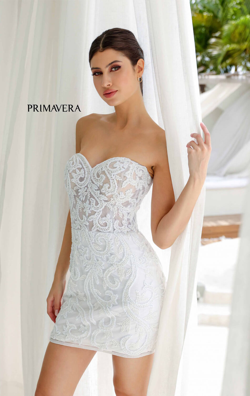 Primavera Corset Beaded Mini Dress - Elegant Lace-Up Party Dress for Women | Perfect for Cocktail Parties, Date Nights & Special Occasions
