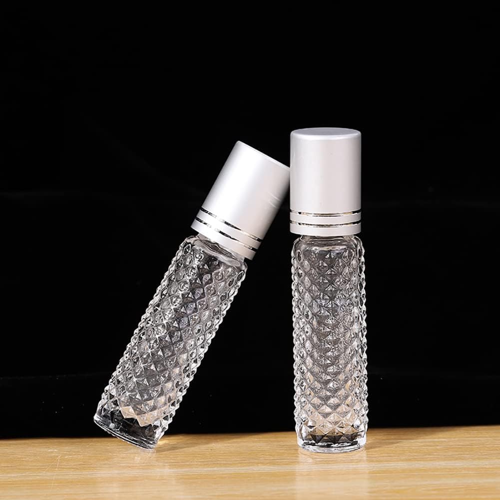 6 Pcs 10ml Clear Glass Essential Oil Roller Bottles - Refillable Roll On Bottles for Aromatherapy, Perfume & DIY Blends | Compact Travel Size for Home, Office & On-The-Go Use