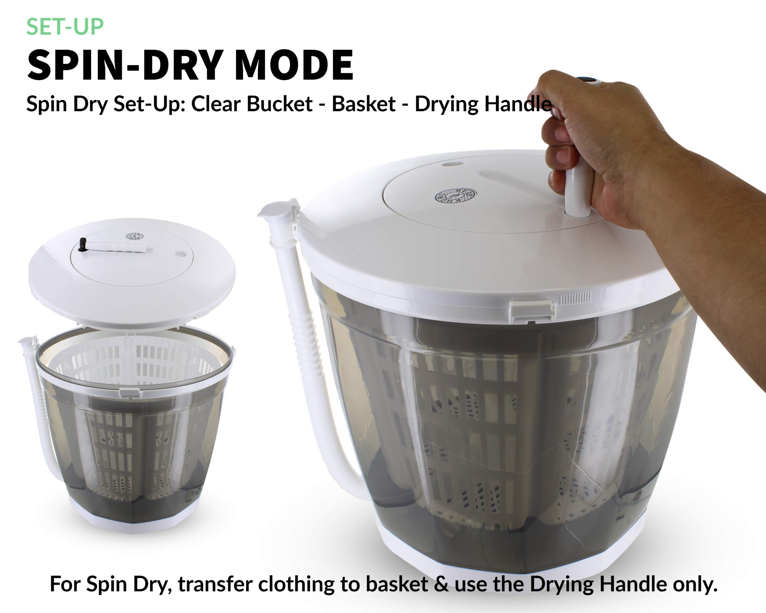 KHOMO GEAR Mini Portable Washing Machine - Compact Manual Non-Electric Washer & Dryer for Camping, Travel, Apartments & Small Spaces