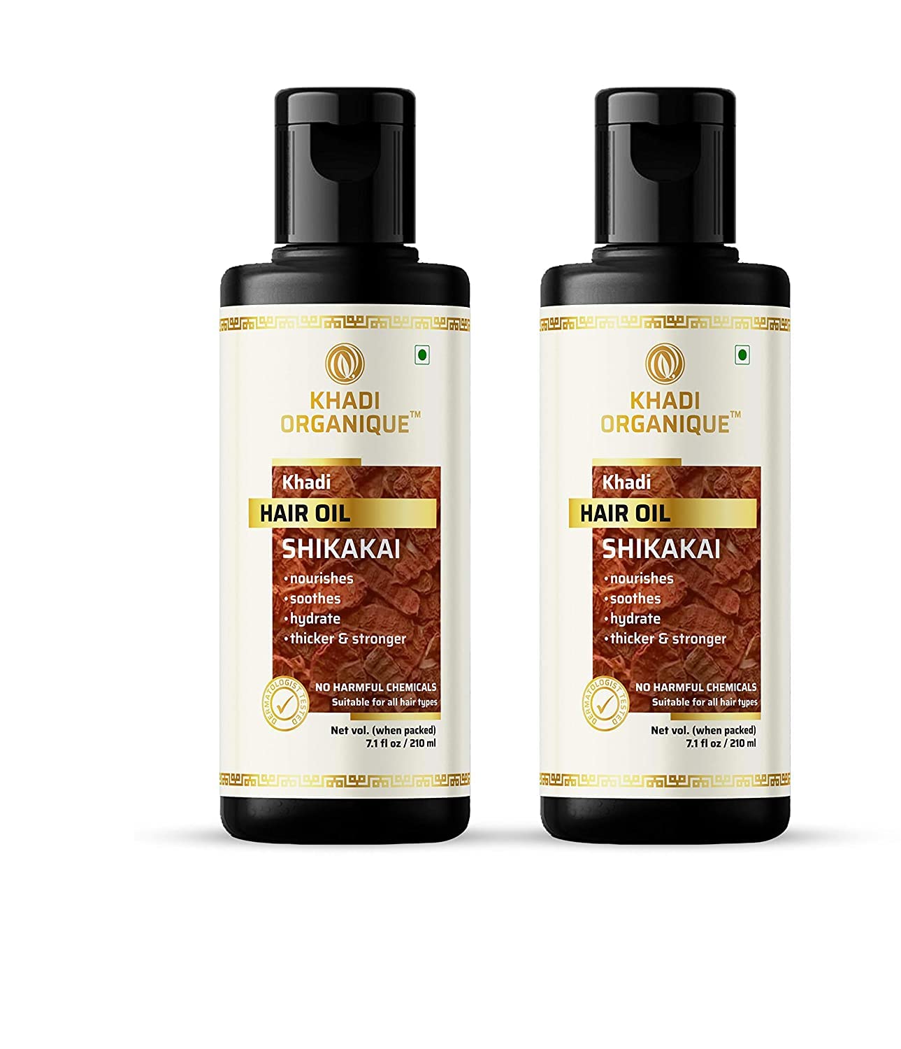 Organic Shikakai Hair Oil for Hair Growth & Thickness - Natural Treatment for Healthy, Long, Strong & Shiny Hair - Reduces Hair Fall - Paraben & Mineral Oil Free (Pack of 2, 420ml) - Perfect for Daily Hair Care & Scalp Massage