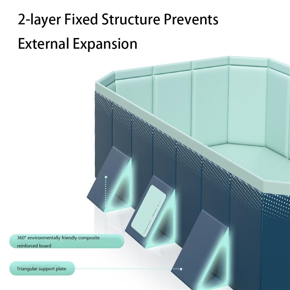 2024 Foldable Above Ground Swimming Pool with 19 Accessories - 6.9ft Rectangular Non-Inflatable Outdoor/Indoor Summer Pool for Adults & Kids | Perfect for Backyard, Patio, and Family Gatherings