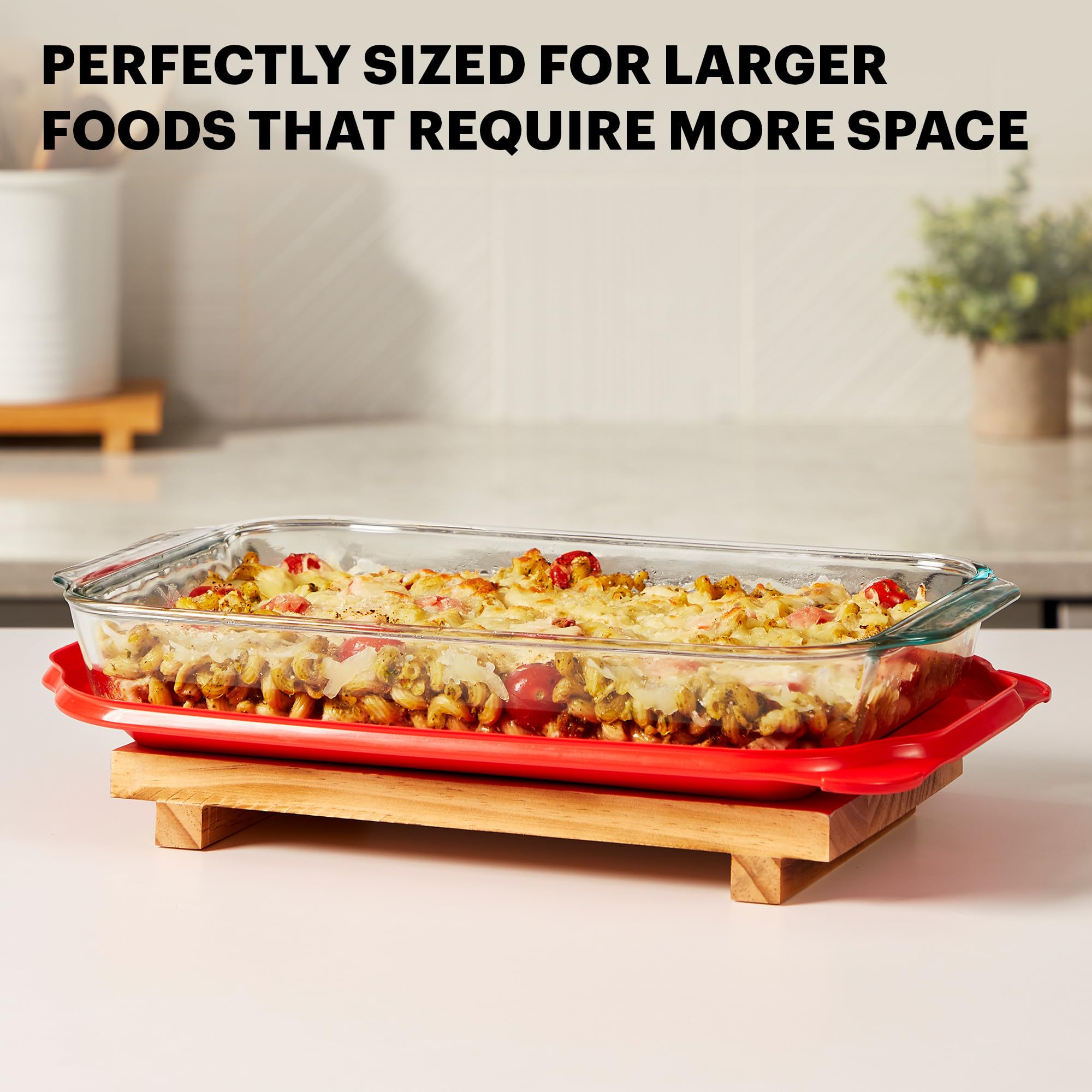 Pyrex Basics 3 QT Glass Baking Dish with Plastic Lid - Oven, Freezer & Microwave Safe Casserole Dish & Food Storage Container - Perfect for Baking, Meal Prep & Leftovers