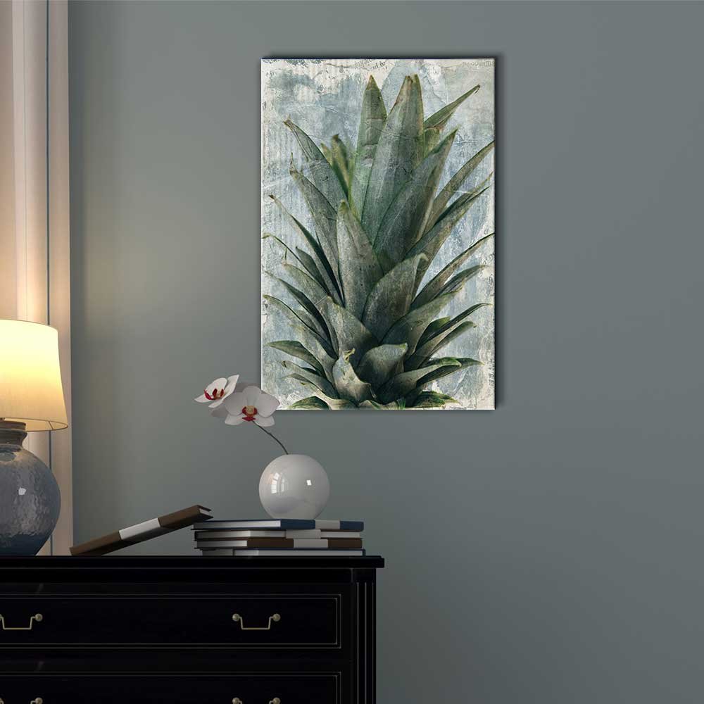 Wall26 Canvas Print Wall Art - Pineapple Leaves on Abstract Background, Modern Home Decor, Gallery Wrapped & Ready to Hang (16x24 inches) - Perfect for Living Room, Bedroom & Office Decor