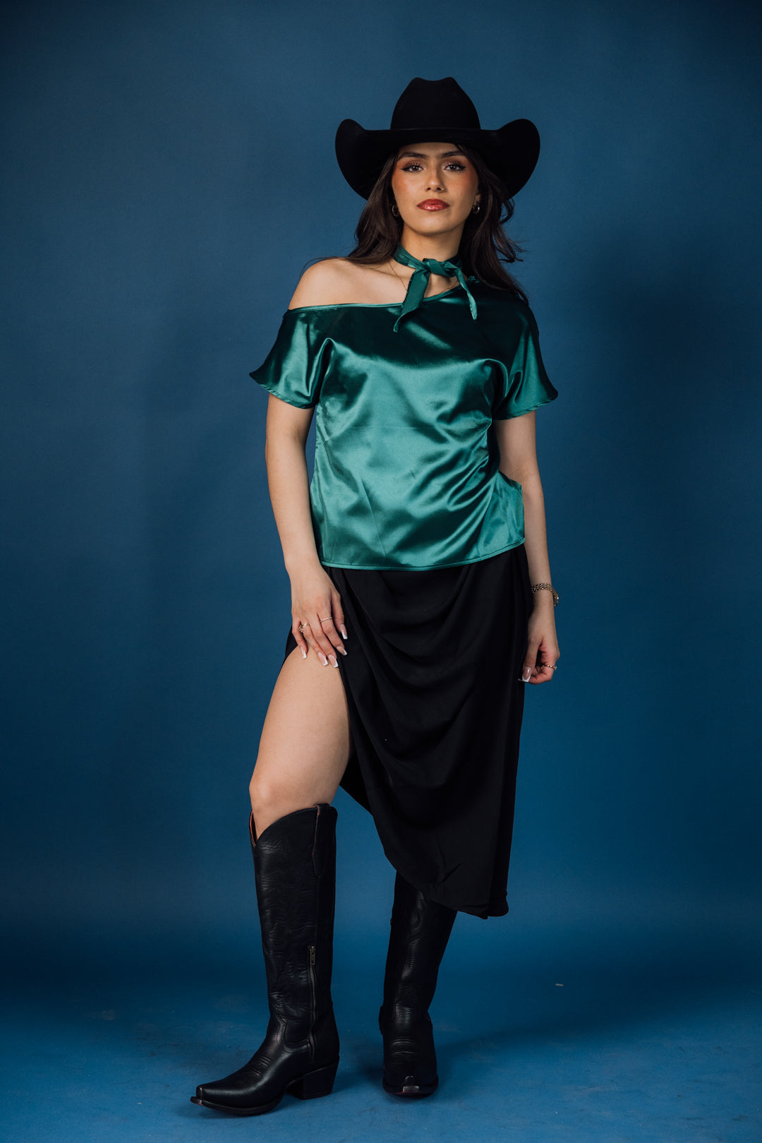 Elegant Priv Tie Shoulder Asymmetrical Neck Satin Blouse for Women | Formal & Party Wear | Perfect for Office, Dinner Dates & Special Occasions
