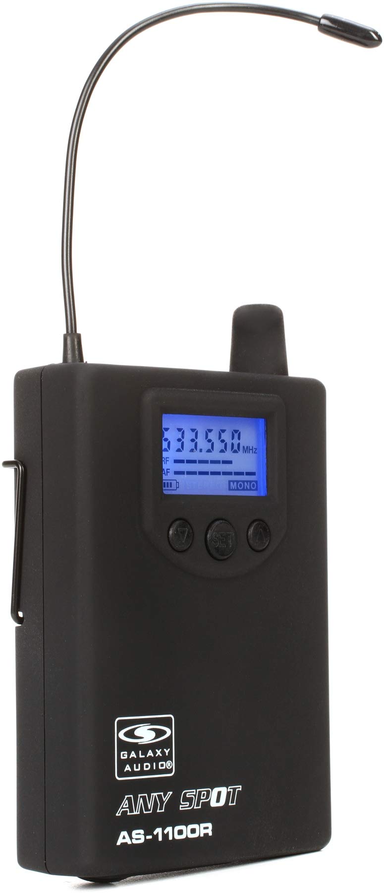 Galaxy Audio AS-1100RN Wireless Bodypack Receiver with EB3 In-Ear Monitor Headphones (N-Band 518-542MHz) - Professional Audio Equipment for Live Performances, Theater, and Presentations