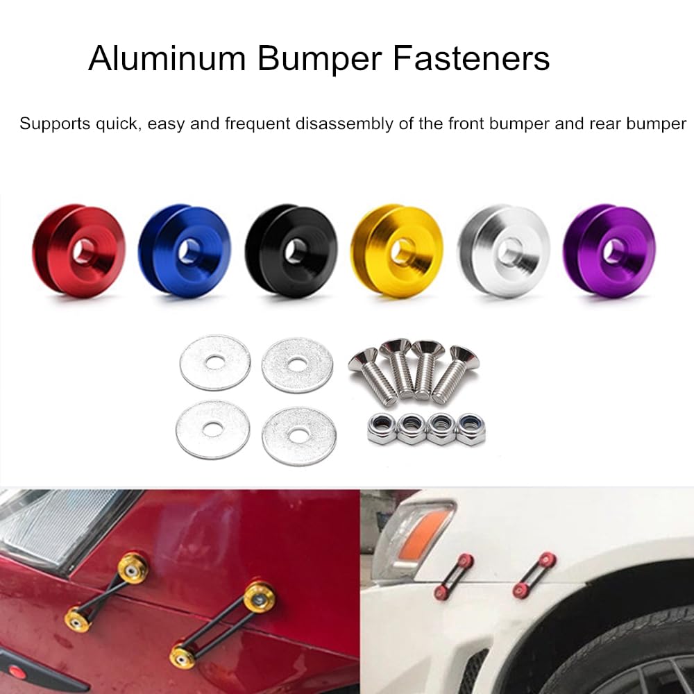 Universal Car Bumper Quick Release Fastener Kit - 6 Black O-Rings for Front & Rear Bumpers | Easy Installation & Secure Fit | Perfect for Off-Road, Racing & Custom Car Modifications