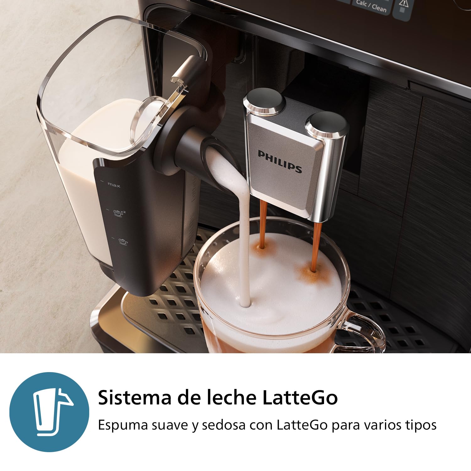 Philips 2300 Series Super Automatic Espresso Machine with Exclusive LatteGo Milk System, 3 Customizable Coffee Types, SilentBrew Quiet Extraction, Touch Display - Matte Black (EP2330/10) - Perfect for Home Baristas & Coffee Lovers
