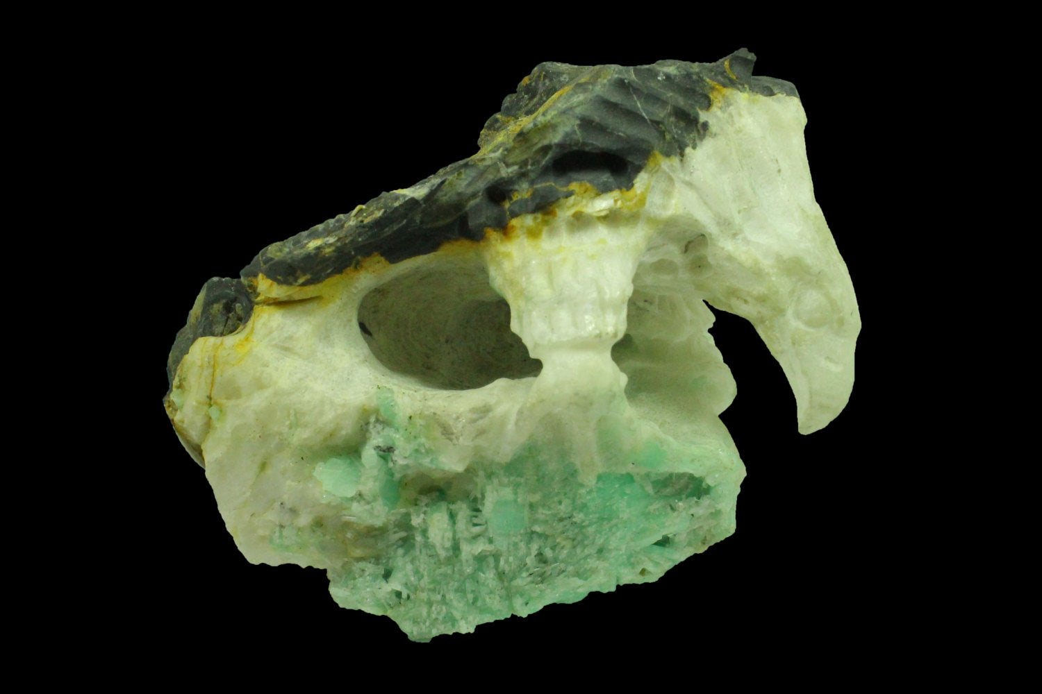 Authentic Hand-Carved Colombian Emerald Eagle Sculpture - Natural Green Gemstone Artwork for Home Decor, Office Display & Luxury Gift