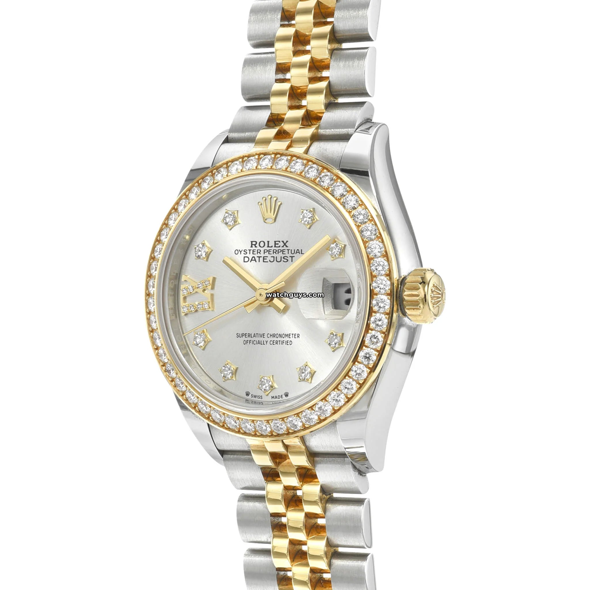 Rolex Datejust 279383RBR Silver Diamond Jubilee Watch - Luxury Diamond Bezel & Jubilee Bracelet - Perfect for Gifts, Weddings & Special Occasions