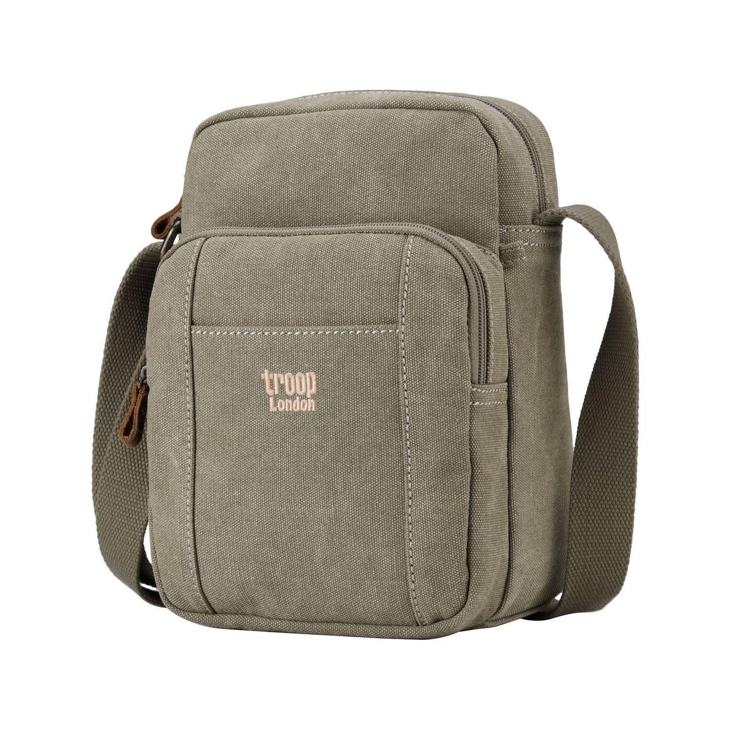 TRP0370 Troop London Classic Canvas Crossbody Bag for Men & Women - Stylish & Durable Everyday Shoulder Bag for Work, Travel & Casual Outings