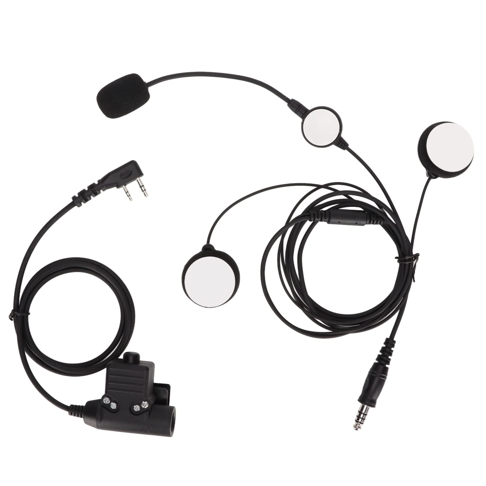 Tgoon Bilateral Helmet Headset - High Strength 7.1mm Flexible Stereo Headphones with U94 PTT Clip - Perfect for Military, Airsoft, Tactical Training & Outdoor Adventures