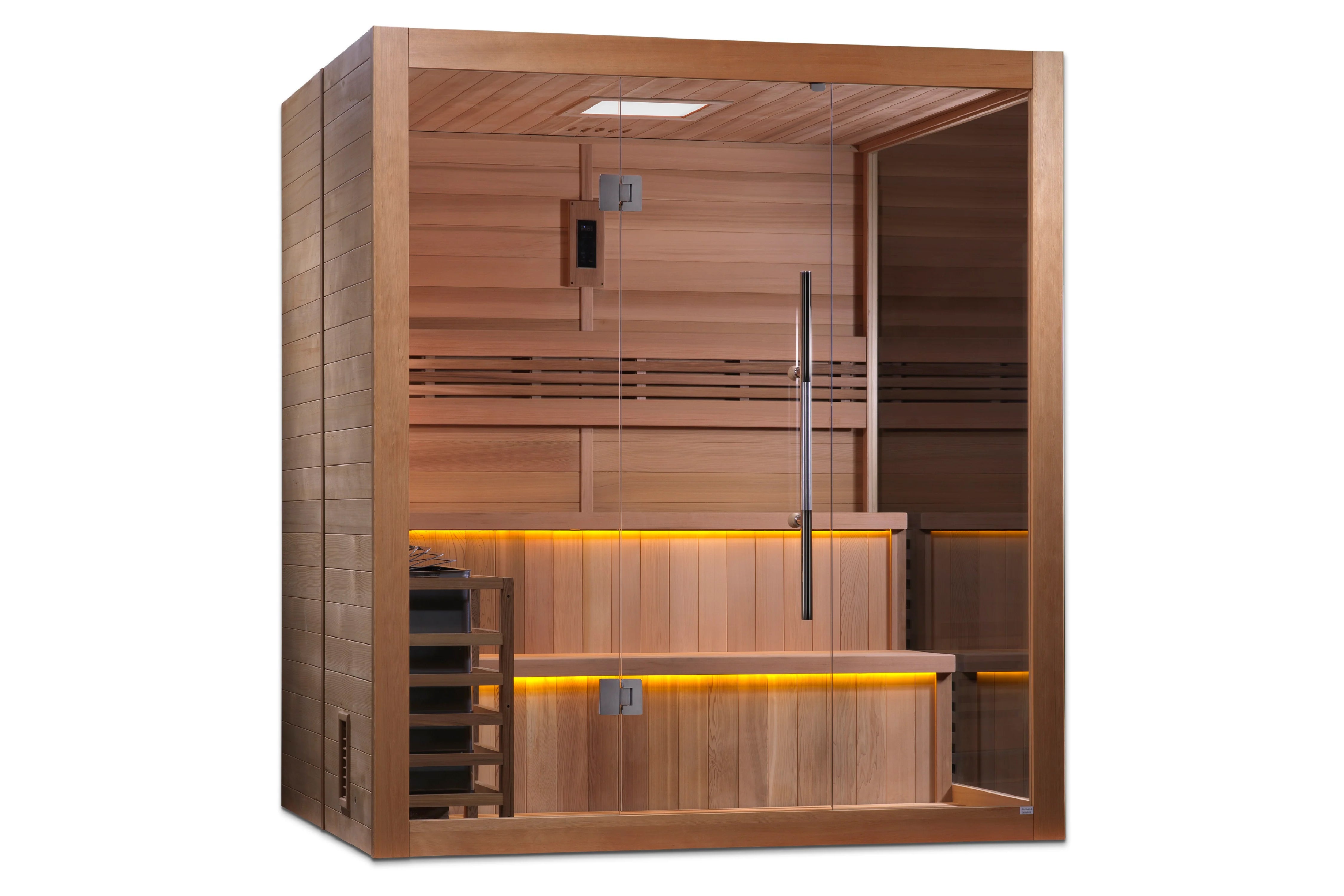 Golden Designs Kuusamo Edition 6-Person Indoor Outdoor Traditional Sauna - Perfect for Home Spa, Backyard Relaxation & Wellness Retreat
