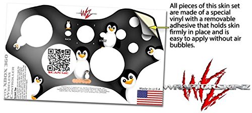 XBOX 360 Controller Skin - Penguins on Black Vinyl Decal for Gaming