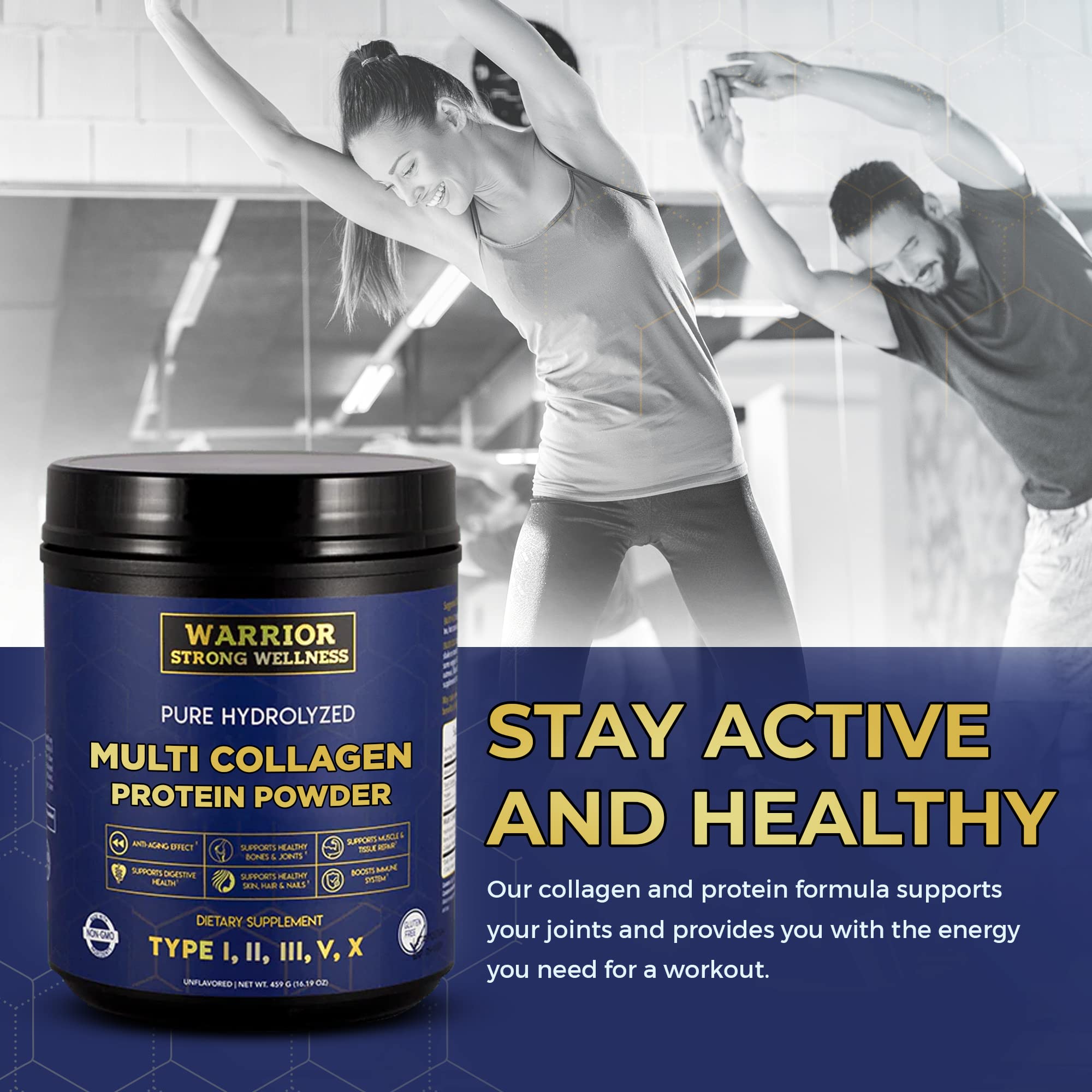 Hydrolyzed Collagen Protein Powder for Skin, Hair & Nails - Anti-Aging Supplement with Joint Support & Energy Boost - Unflavored Collagen Peptides for Women & Men - Perfect for Smoothies, Coffee & Post-Workout Recovery