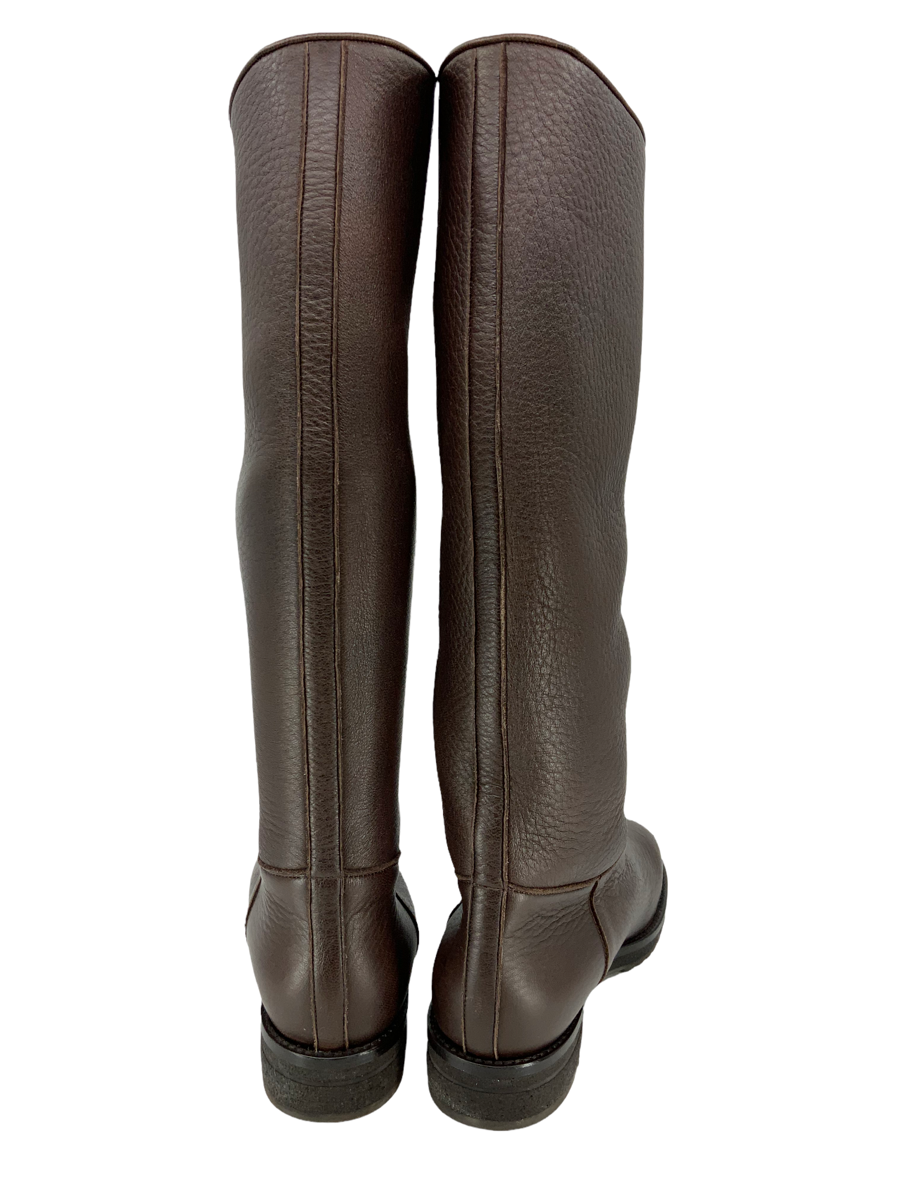 Loro Piana Genuine Leather Knee High Sauvanne Boots Women's Size 8.5 - Luxury Winter Fashion for Office & Evening Events