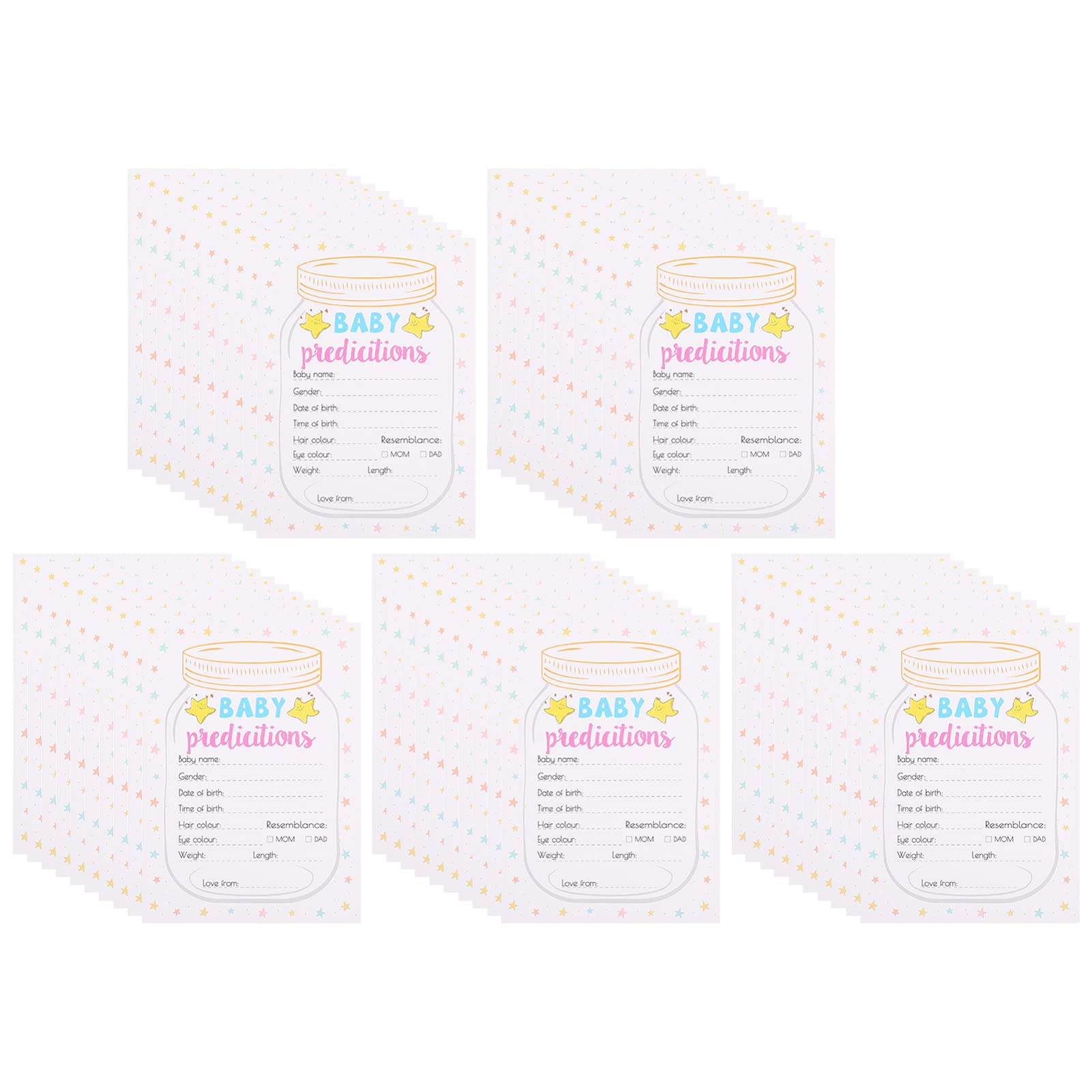 TOYANDONA 5 Sets Baby Baptism Thank You Cards, Baby Shower Invitations, Mason Jar Plant Decorations - Perfect for Christening, First Birthday, and Nursery Party Decorations