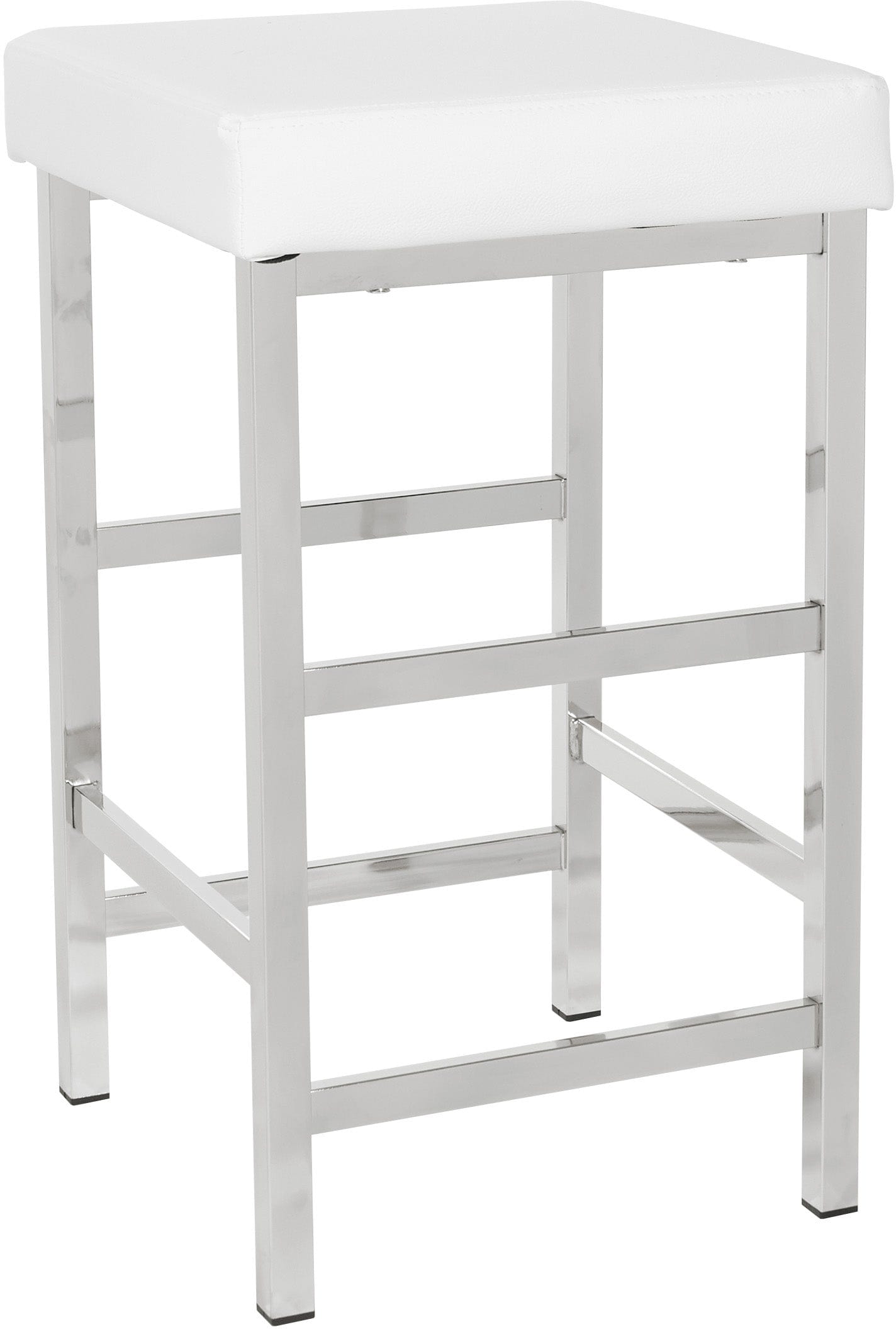 Office Star Polished Chrome Backless Bar Stool - 24