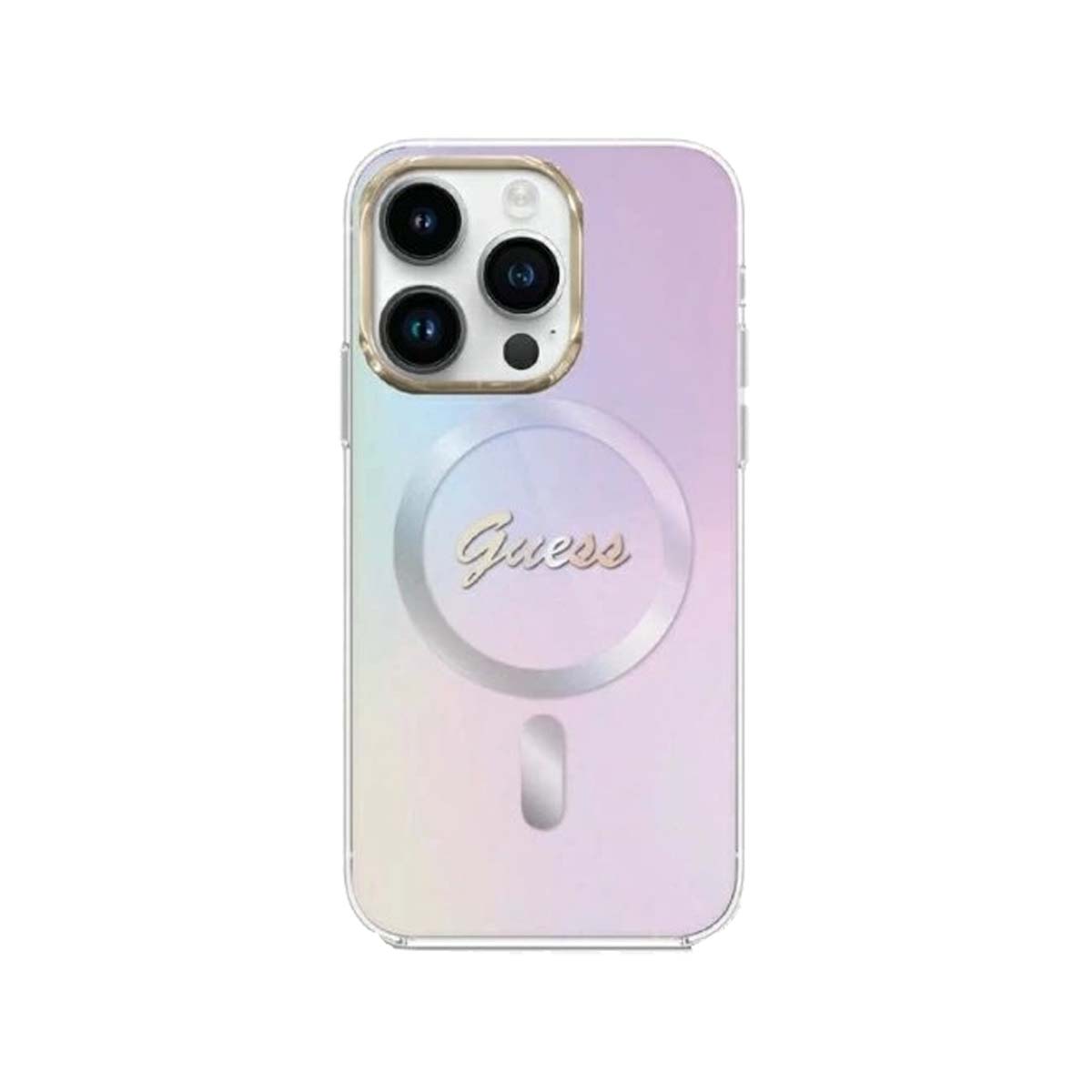 Guess Script MagSafe Compatible Phone Case for iPhone 15 Pro Max - Slim Protective Cover with Secure Magnetic Attachment for Wireless Charging (Perfect for Work, Travel & Everyday Use)