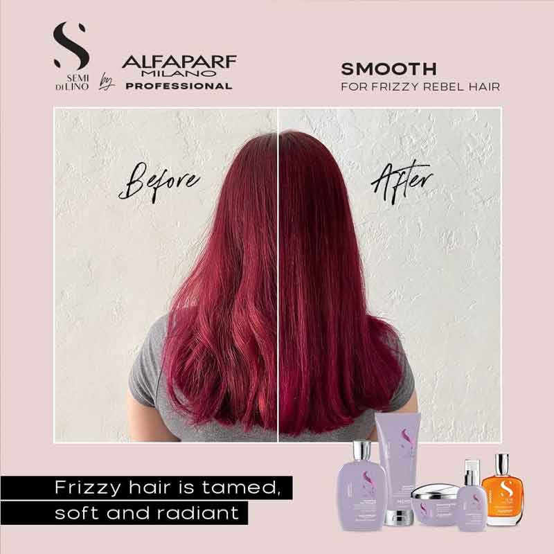 Alfaparf Semi Di Lino Smooth Smoothing Hair Mask - Frizz Control & Hydration Treatment for Dry, Damaged Hair - Perfect for Salon-Quality Smoothing at Home