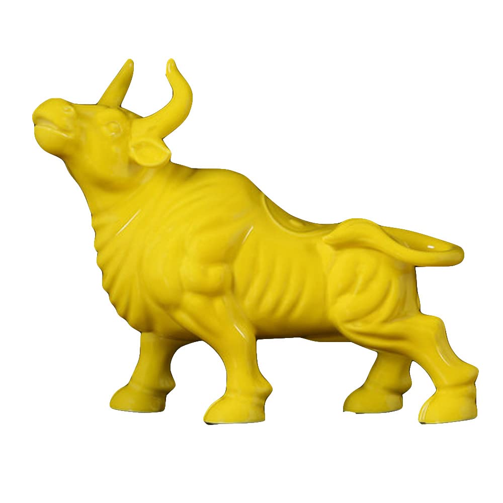 Golden Bull Statue for Home Decor - Chinese Zodiac Animal Figurine, Feng Shui Wealth Symbol for Living Room & Office Desk | Perfect Housewarming Gift & Prosperity Decoration