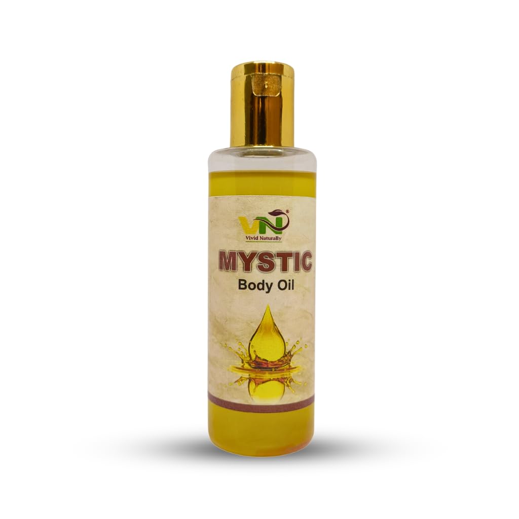 Vivid Naturally Handmade Mystic Body Massage Oil - Hydrating, Softening & Brightening for All Skin Types (115ml) | Perfect for Spa Nights, Couples Massage & Self-Care Rituals