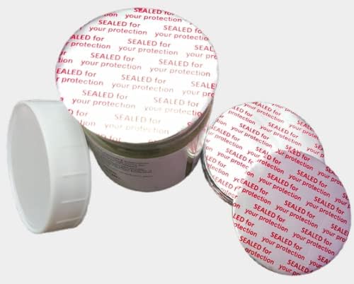SPARKE 55mm Aluminum Foil Seals for PET Bottles, Jars & Containers - No WADS, Printed (Pack of 100) | Heat Seal Lids for Food Storage, Beverage Packaging & Cosmetic Containers