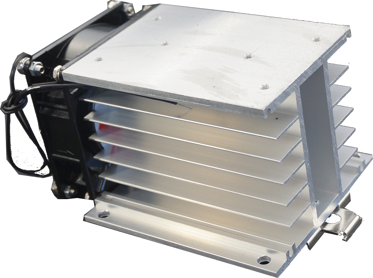 A53TP50D + HS212DR F 3-Phase Solid State Relay with Heatsink - 90-280VAC Control, 36A/Phase @40°C, 48-530VAC Load, LED Indicator | Industrial Automation, HVAC Systems, Motor Control