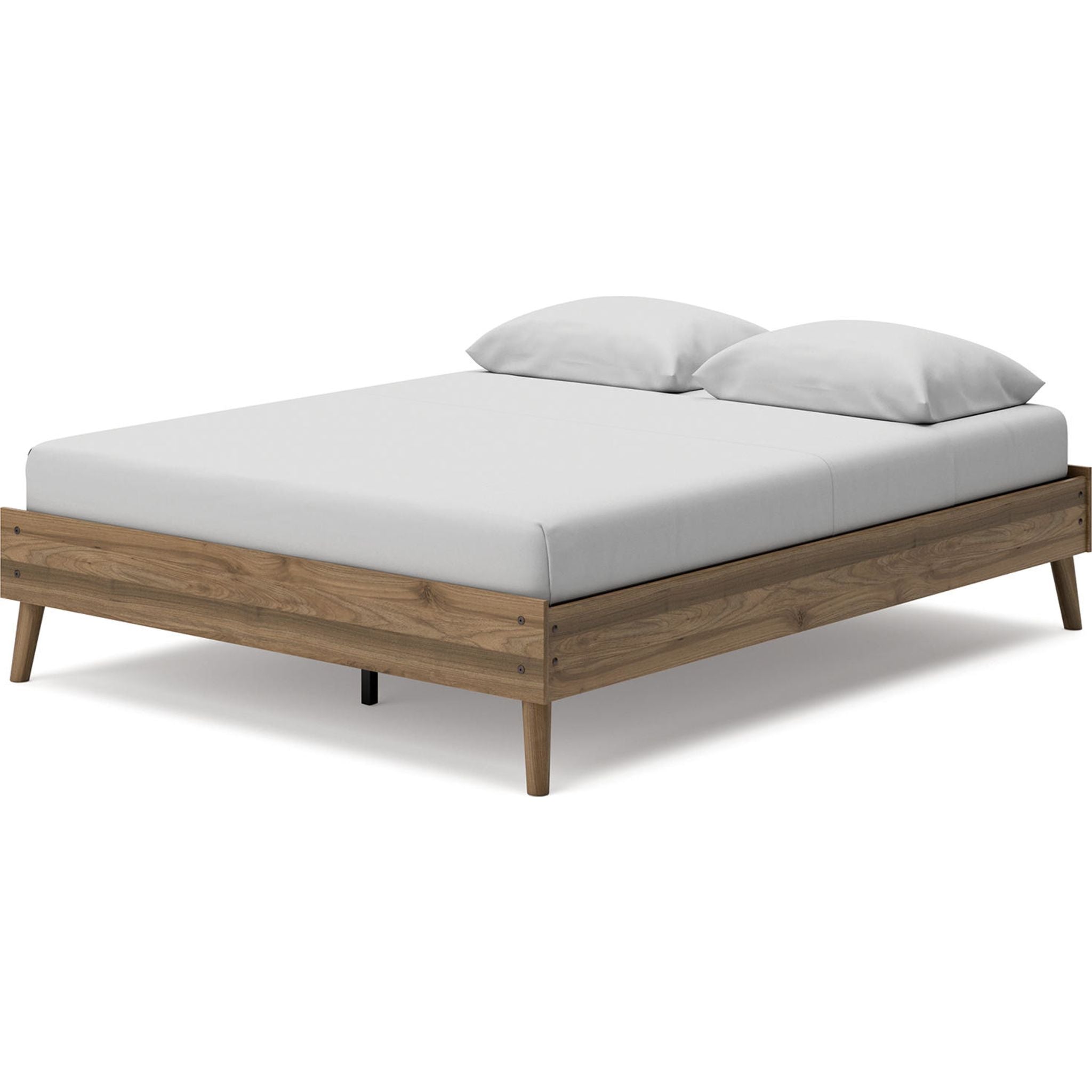 Aprilyn Queen Platform Bed Frame with Headboard - Honey Finish, Modern Minimalist Design for Bedroom, Sturdy Wooden Slat Support, Easy Assembly, Perfect for Master Bedroom, Guest Room, or Studio Apartment