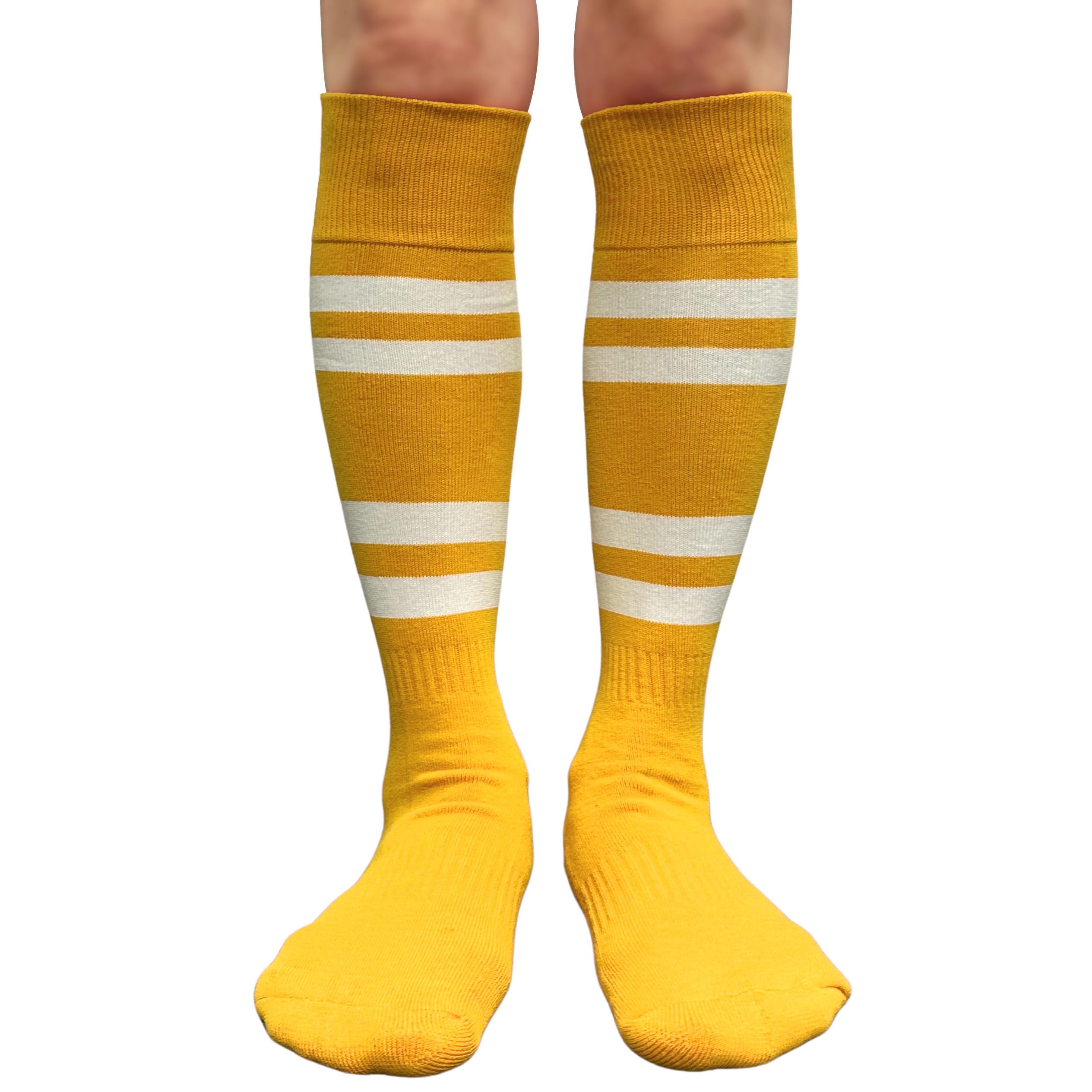 COUVER Striped Knee High Soccer Socks for Men & Women - Breathable Athletic Socks for Running, Football, Sports & Workout - Perfect for Training, Games & Everyday Wear