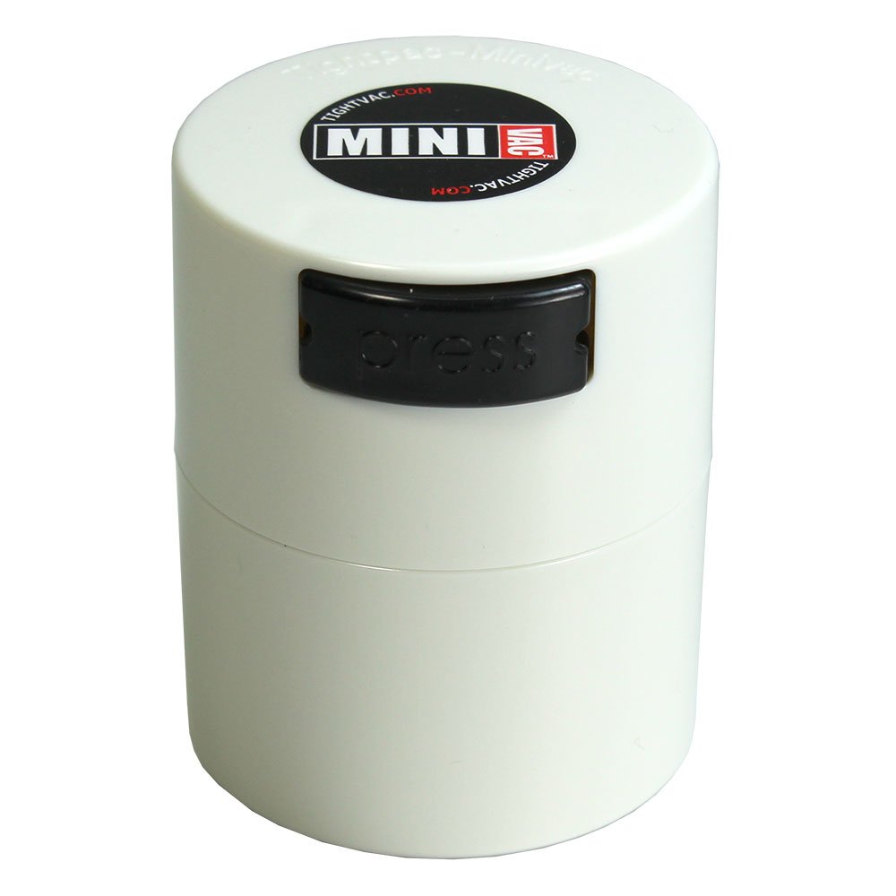 Minivac - 10g to 30g Airtight Vacuum Sealed Container for Food Storage - Perfect for Kitchen, Camping & Travel - White