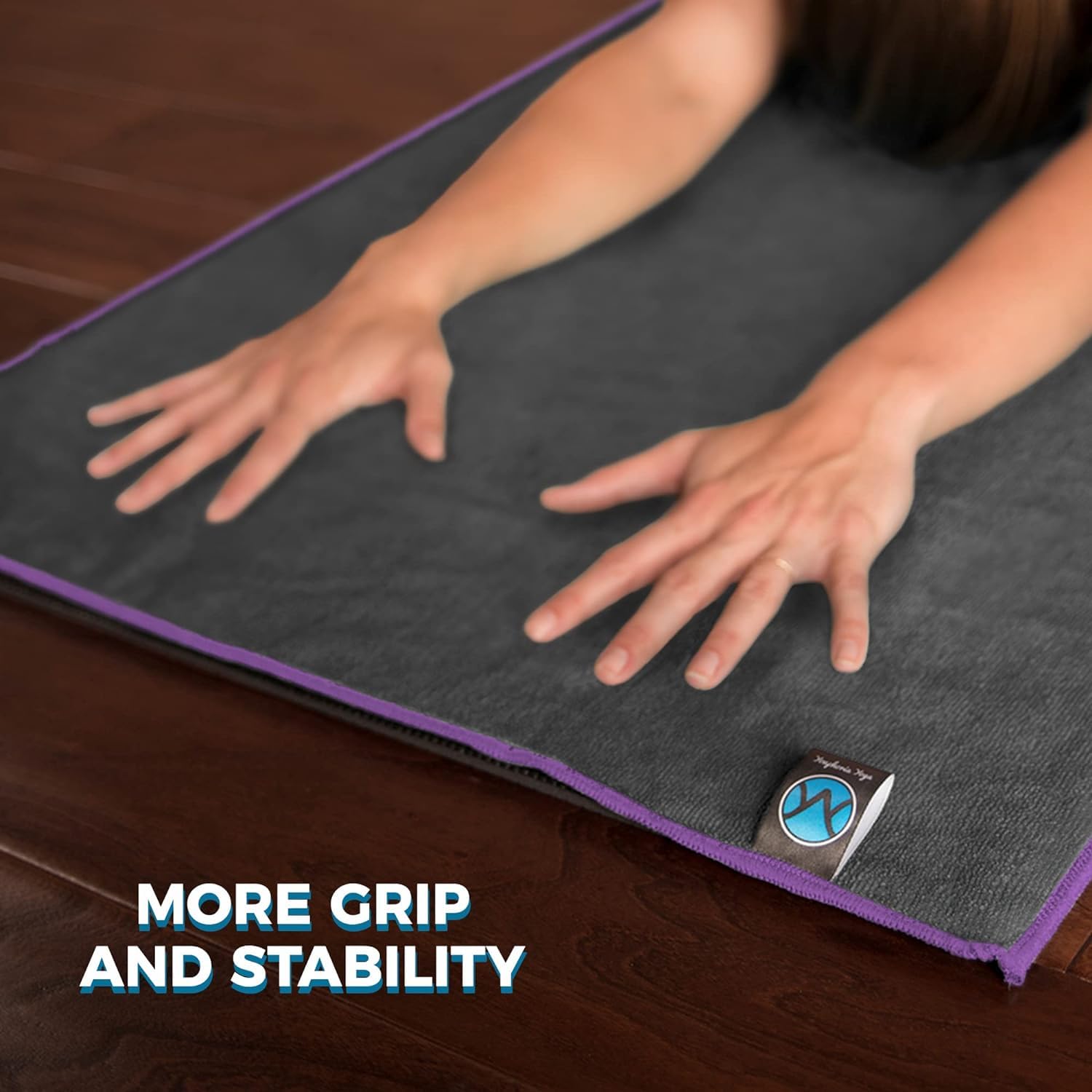 Youphoria Non-Slip Yoga Towel - Premium Microfiber Hot Yoga Mat Towel for Sweat Absorption & Enhanced Grip - Perfect for Bikram, Ashtanga & Home Yoga Practice