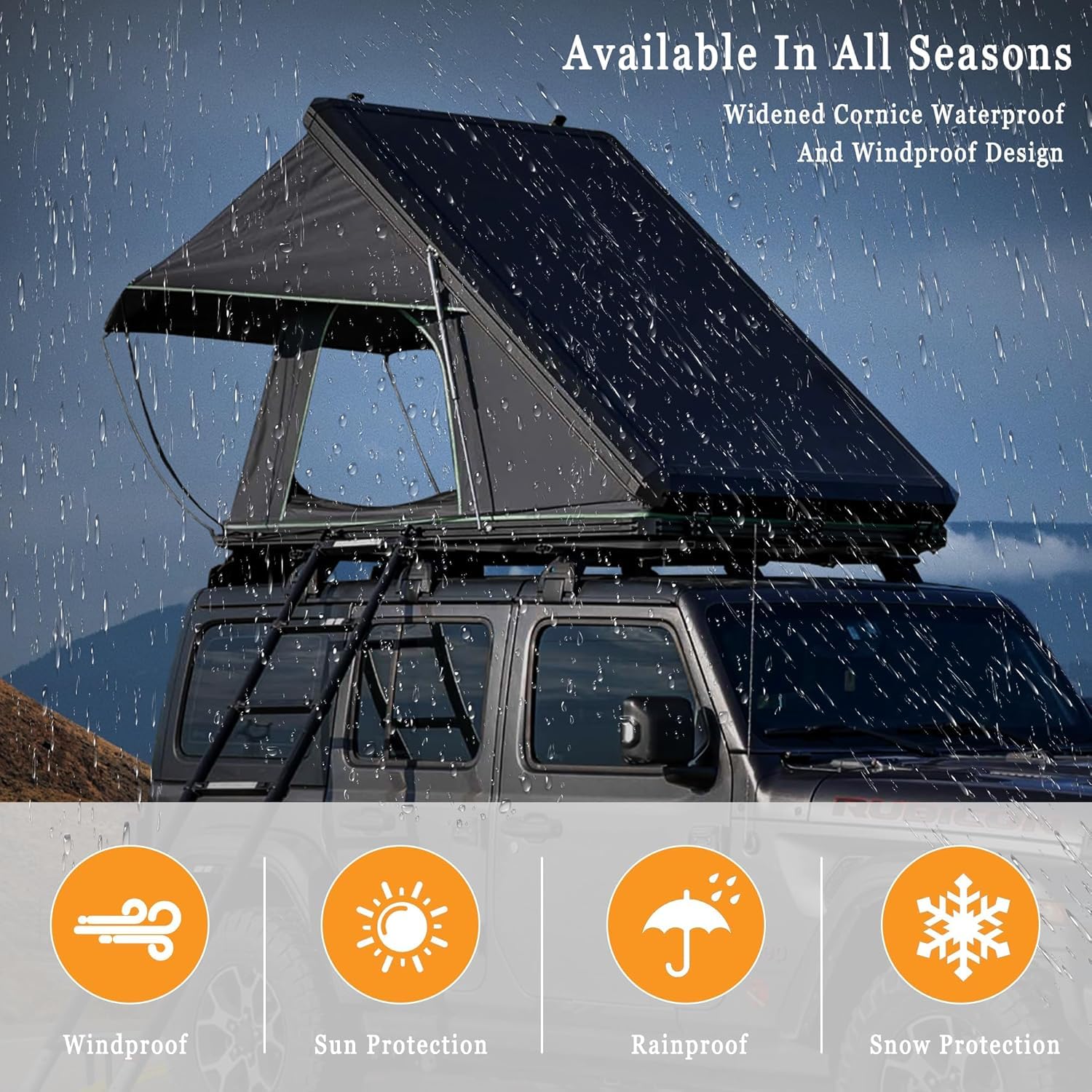 Naturnest Hard Shell Rooftop Tent with Awning for Jeep, SUV, Truck & Van | 2-3 Person Waterproof Camping Tent (Green) | Perfect for Outdoor Adventures, Road Trips & Family Camping