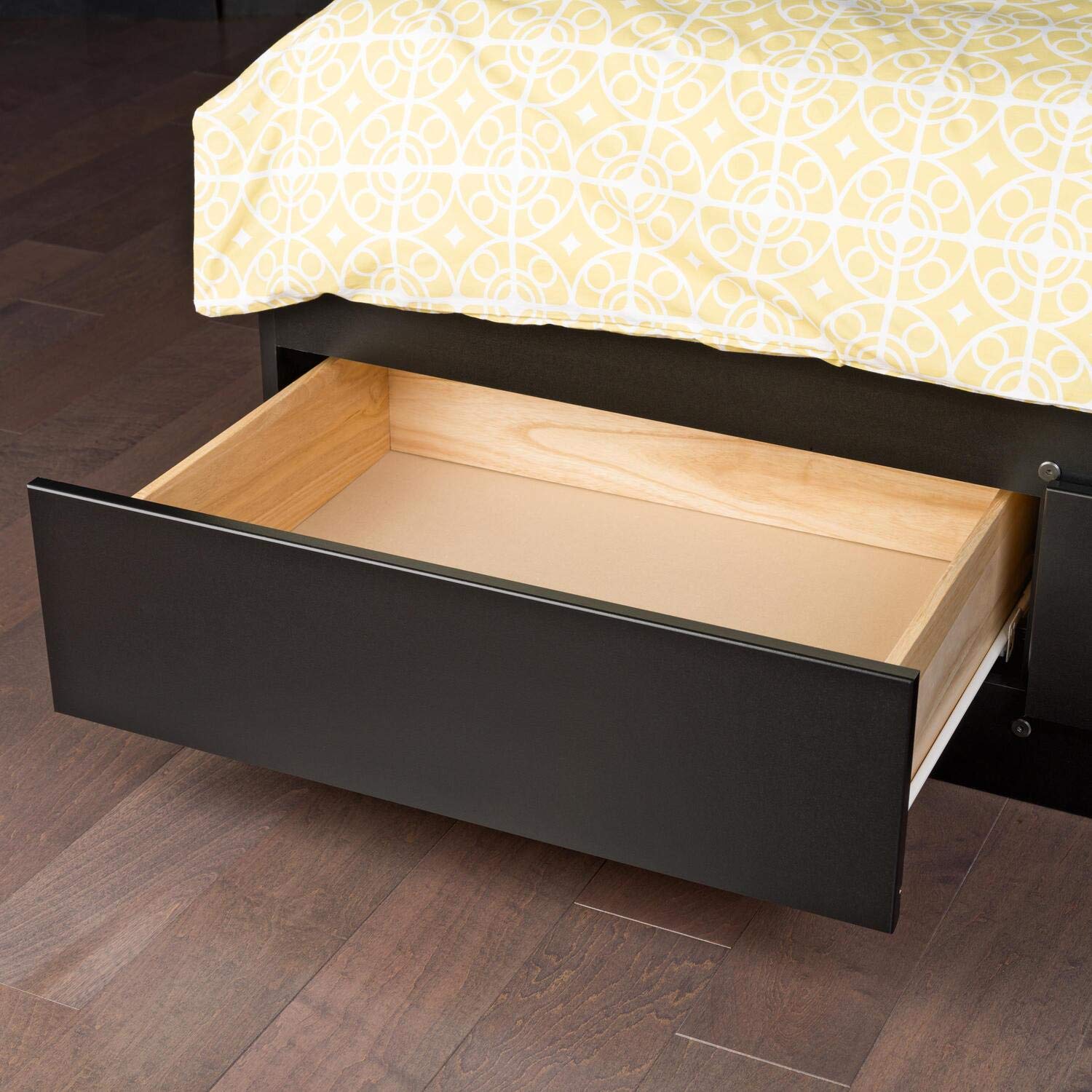 Prepac Mate's Queen 6-Drawer Minimalist Platform Storage Bed Frame - Modern Black Bedroom Furniture with Underbed Drawers (81.5