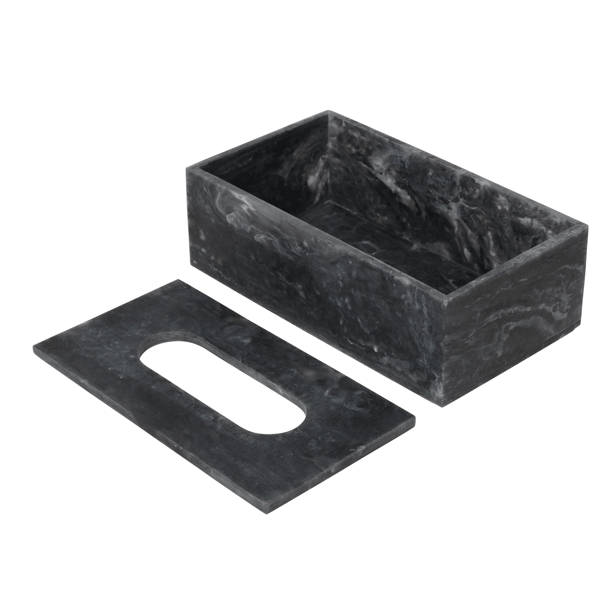 FERM LIVING Mist Tissue Box - Charcoal Gray, 21x12cm Modern Tissue Holder for Bathroom, Living Room & Office Decor