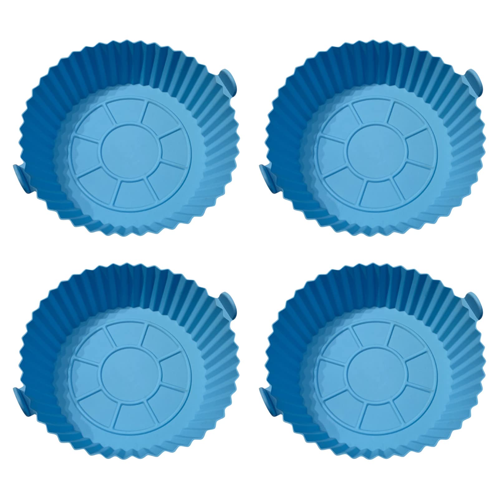 Wuztai 4-Piece Silicone Air Fryer Basket Liners Set - Reusable Non-Stick Oven Accessories for Healthy Cooking | Perfect for Roasting, Baking & Frying Vegetables, Chicken Wings & More