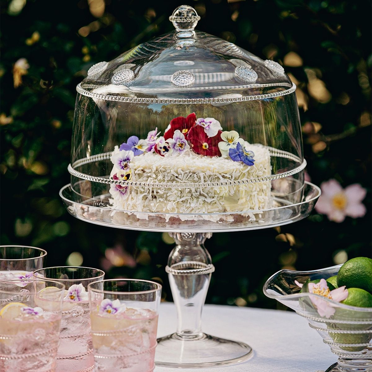 Isabella Glass Cake Dome with Stainless Steel Base - Elegant Display for Cakes, Desserts & Pastries - Perfect for Weddings, Parties & Home Baking