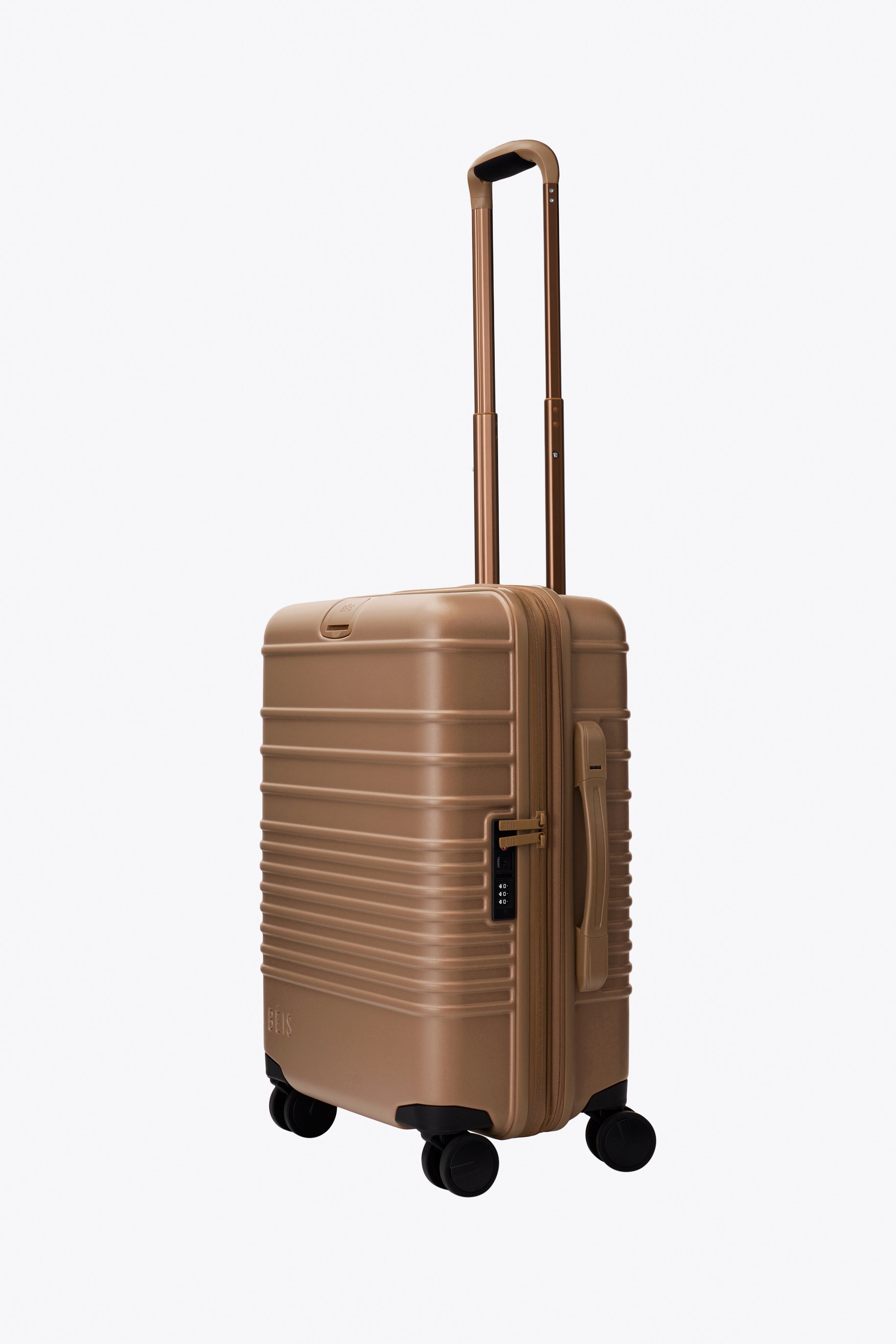 Premium Camel-Colored Carry-On Roller Luggage - Lightweight & Durable for Business Travel & Weekend Getaways
