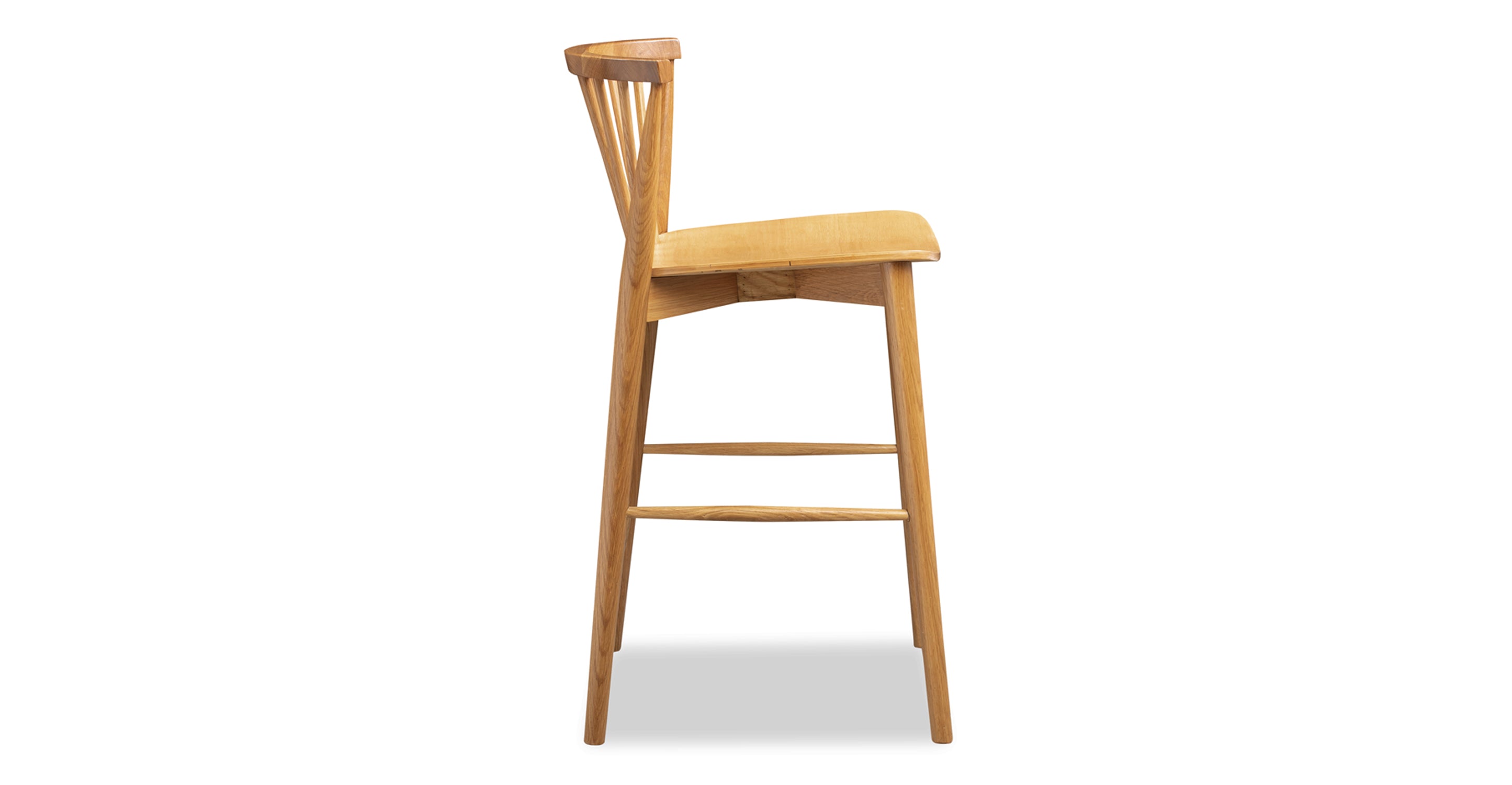 Ligna Wooden Counter Stool - 24 Inch Bar Height Stool with Backrest, Modern Kitchen Island Stool for Dining & Breakfast Nook - Perfect for Home, Cafe, and Restaurant Use