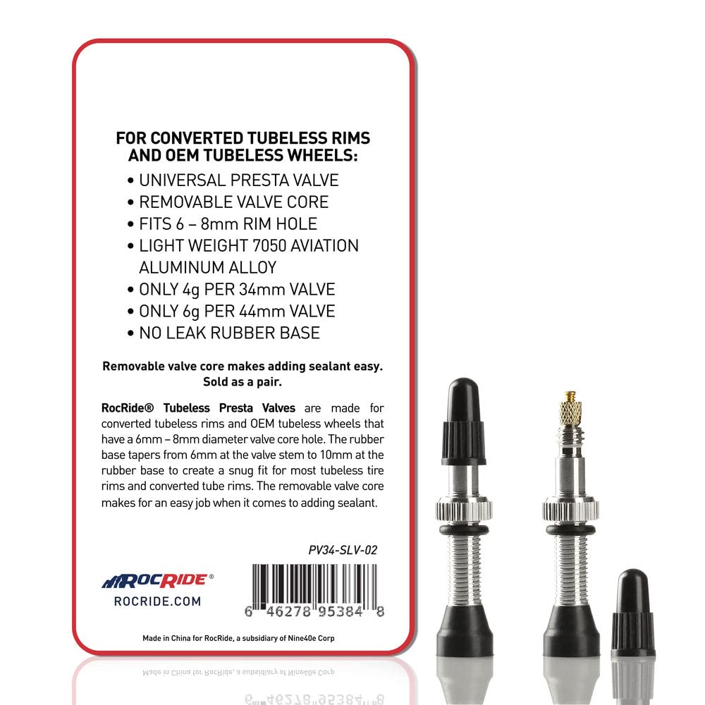 Premium Tubeless Presta Valve Stems for Bike Tires - Compatible with Mountain & Road Bicycles - Durable Black & Silver Alloy - Perfect for Cycling, Commuting & Off-Road Adventures