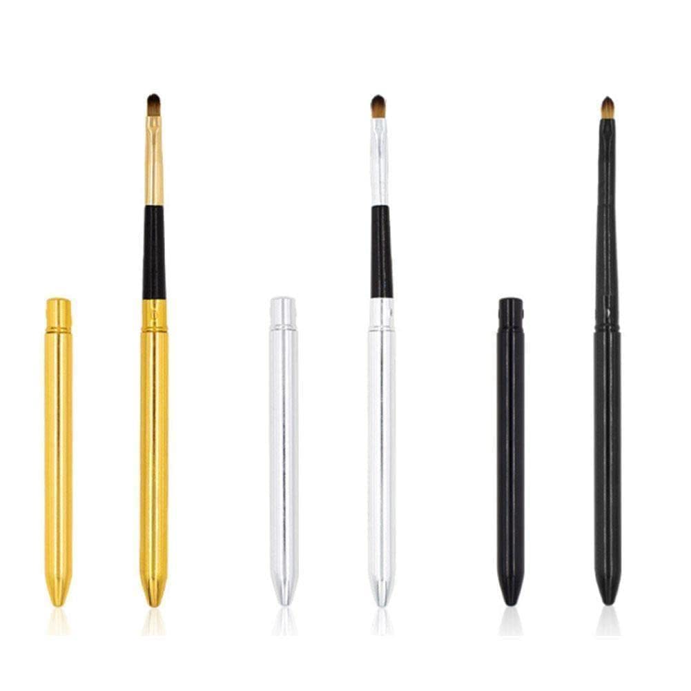 Professional Retractable Metal Handle Lip Gloss Brush - Adjustable Portable Makeup Tool for Lipstick & Cosmetics | Perfect for Travel, Home & Professional Makeup Kits
