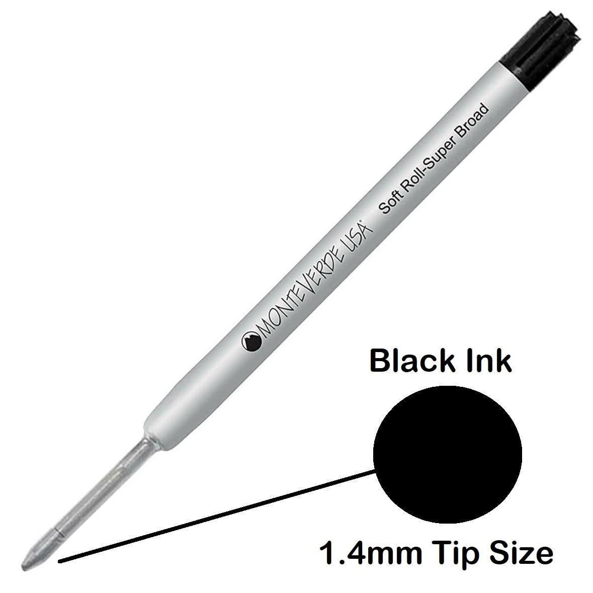 Monteverde 5-Pack Parker Ballpoint Pen Refills - Super Broad Point, Soft Roll, Bulk Black Ink Refills for Smooth Writing | Perfect for Office, School & Everyday Use