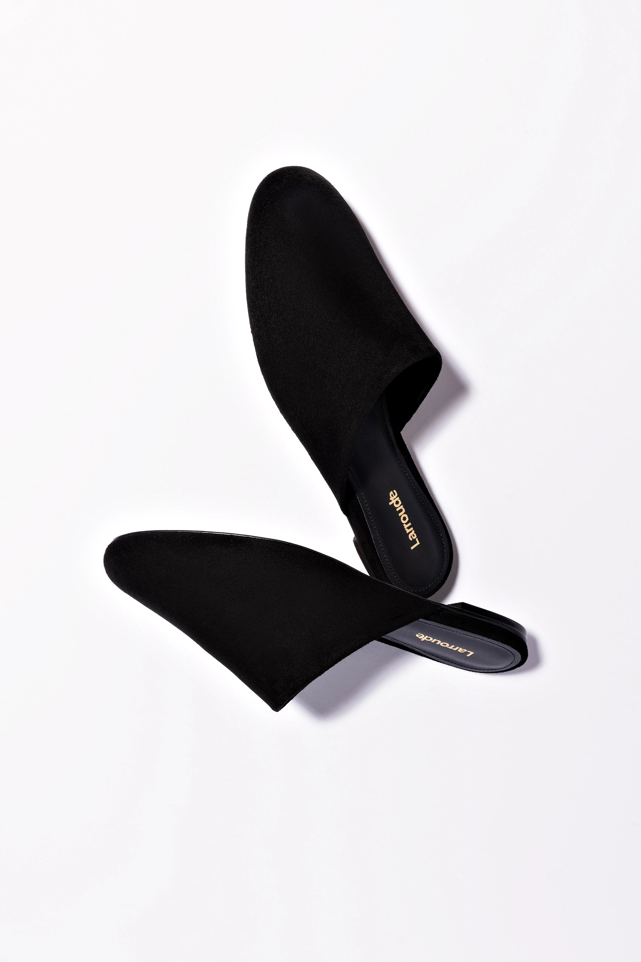 Black Suede Venice Flat Mule & Pouch Kit - Comfortable Women's Slip-On Shoes with Storage Pouch for Travel, Work & Casual Wear