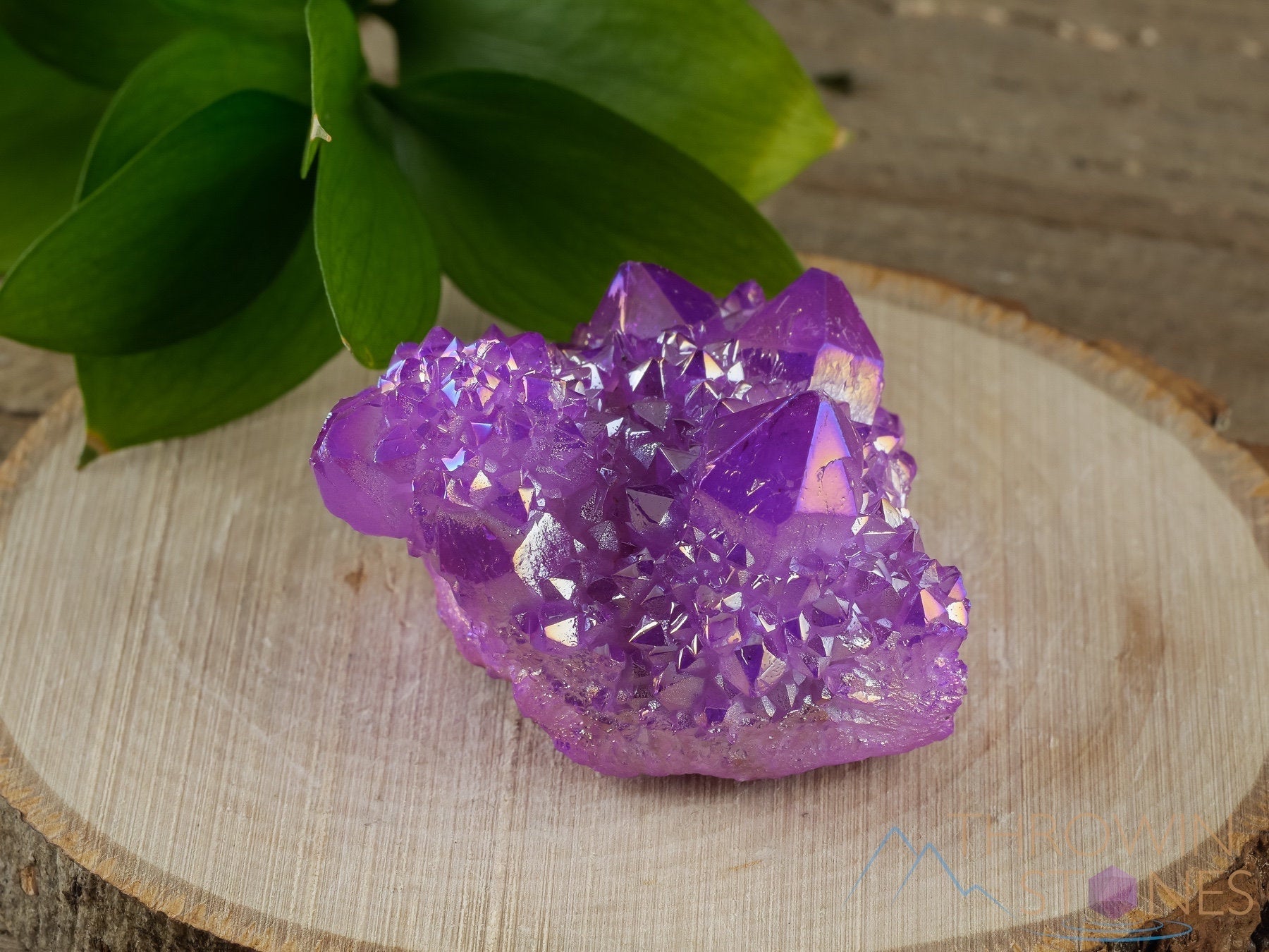 Rainbow Aura Quartz Crystal Cluster - Natural Ruby Pink Spirit Quartz for Home Decor, Meditation & Healing | Metaphysical Crystal Gift R0543