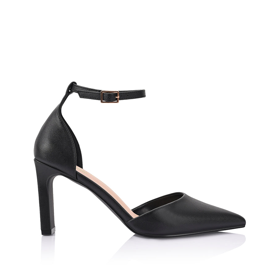 Kosta Women's Closed Toe Chunky Block Heels - Comfortable Low Heel Dress Pumps for Work, Office & Wedding (Black) | Slip-Resistant & Cushioned for All-Day Wear