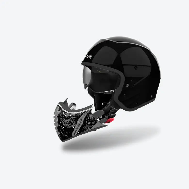 Airoh J 110 Paesly Gloss Black Motorcycle Helmet - Lightweight DOT Certified Full Face Helmet for Men & Women - Perfect for Street Biking, Racing & Commuting