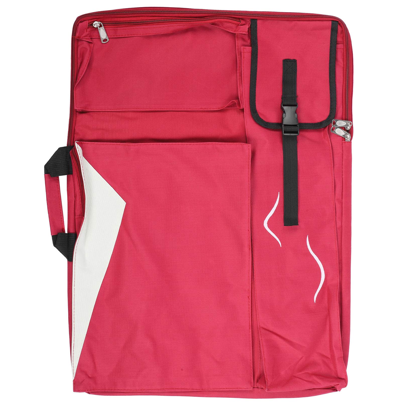 LZKW Artist Portfolio Backpack - 36 x 16 x 8cm Oxford Cloth Drawing Board Bag for Architects, Students & Hobbyists - Durable Red Backpack for Outdoor Sketching, Art Supplies & School Projects