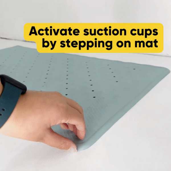 Non-Slip Bath Mat for Shower & Tub - HappyBath Premium Grip Bathtub Mat with Strong Suction Cups, Soft Comfort & Quick Dry - Perfect for Bathroom Safety, Kids & Elderly Use